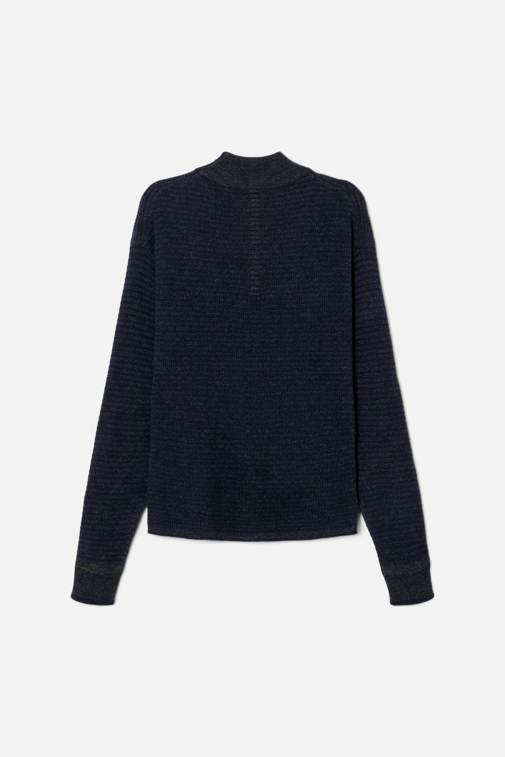 WAFFLE MOCK NECK PULLOVER