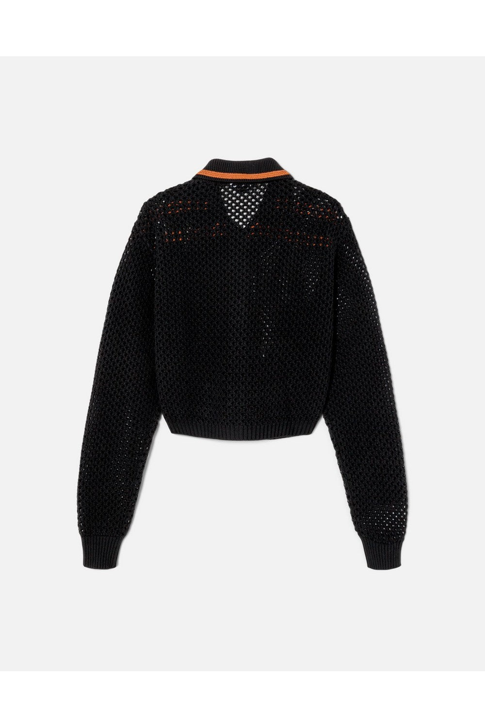 CROCHET MESH POLO CARDI