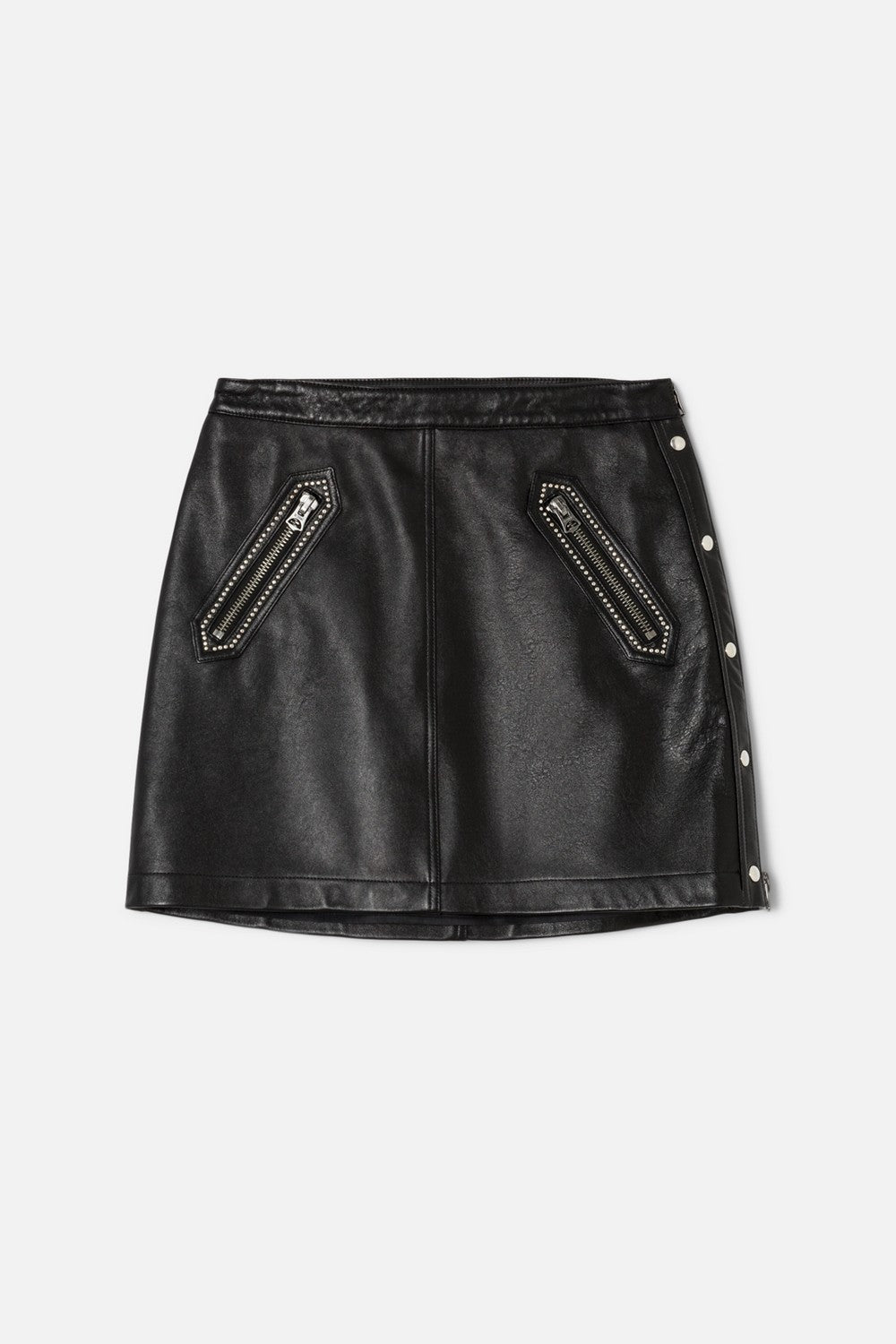 STUDDED MOTO MINI SKIRT