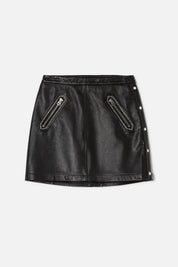 STUDDED MOTO MINI SKIRT