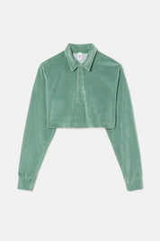 CROPPED VELOUR POLO