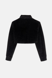 CROPPED VELOUR POLO