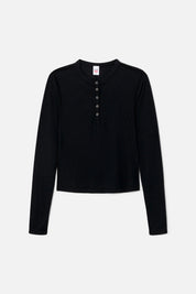 LONG SLEEVE RIBBED HENLEY