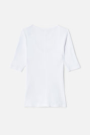 RIBBED SCOOP NECK TEE