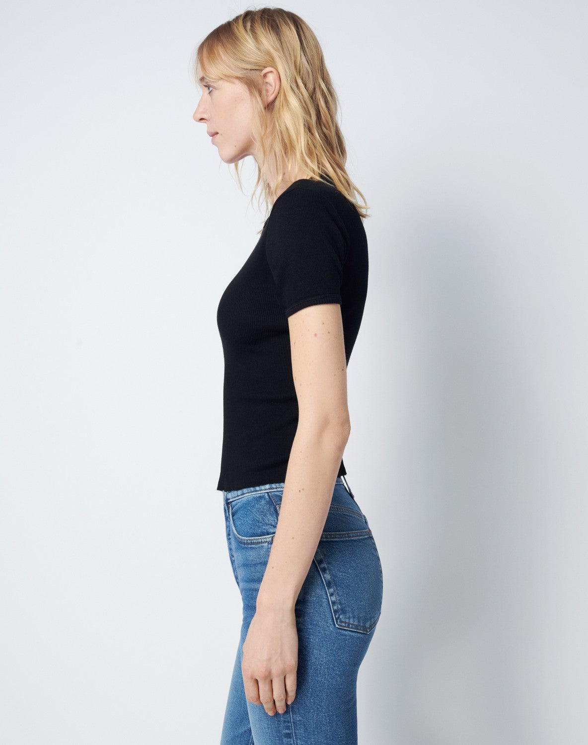 90S RIBBED CAP SLEEVE TEE