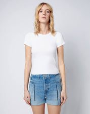90S RIBBED CAP SLEEVE TEE