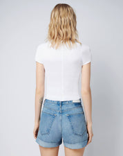 90S RIBBED CAP SLEEVE TEE