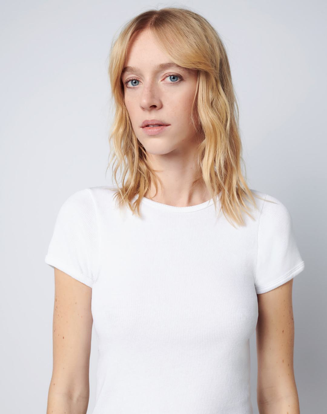 90S RIBBED CAP SLEEVE TEE